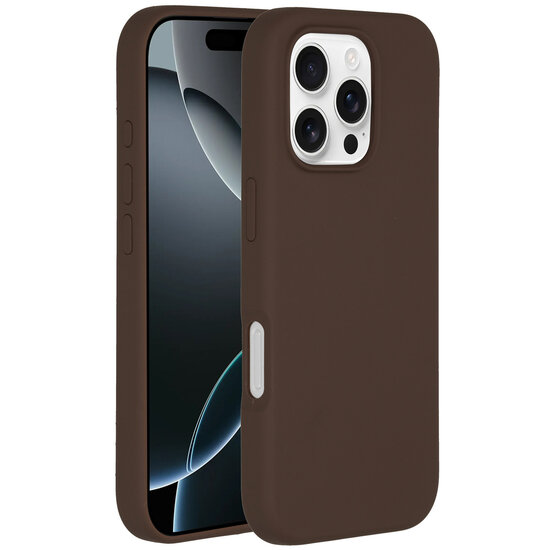 Accezz - Liquid Silicone Backcover met MagSafe voor Apple iPhone 16 Pro Max - New Tea Brown