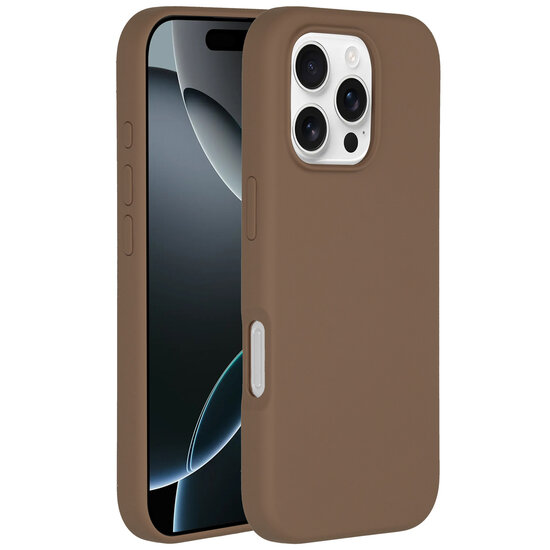 Accezz - Liquid Silicone Backcover met MagSafe voor Apple iPhone 16 Pro - Light Brown