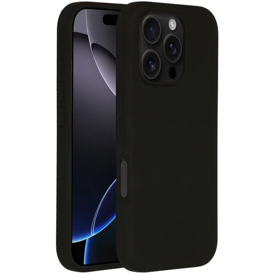 Accezz - Liquid Silicone Backcover met MagSafe voor Apple iPhone 16 Pro - Black