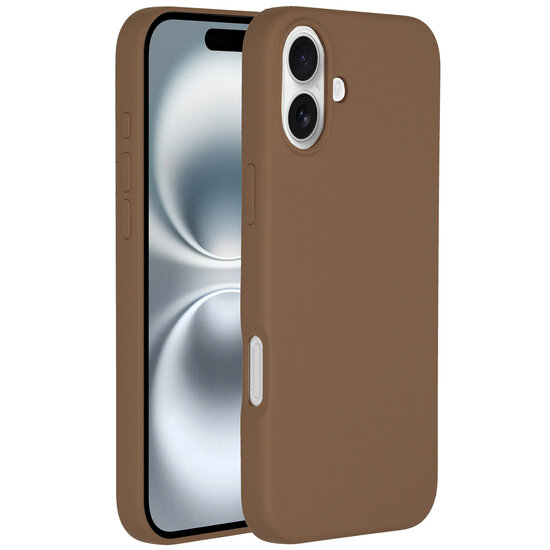Accezz - Liquid Silicone Backcover met MagSafe voor Apple iPhone 16 Plus - Light Brown