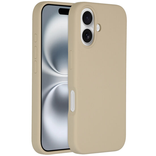 Accezz - Liquid Silicone Backcover met MagSafe voor Apple iPhone 16 - Stone