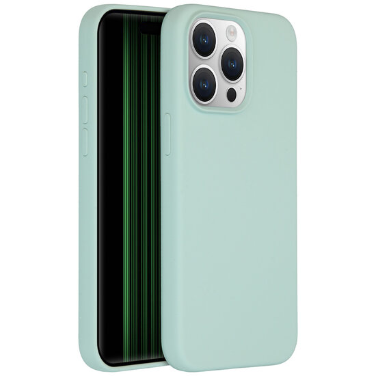 Accezz - Liquid Silicone Backcover met MagSafe voor Apple iPhone 15 Pro Max - Sky Blue