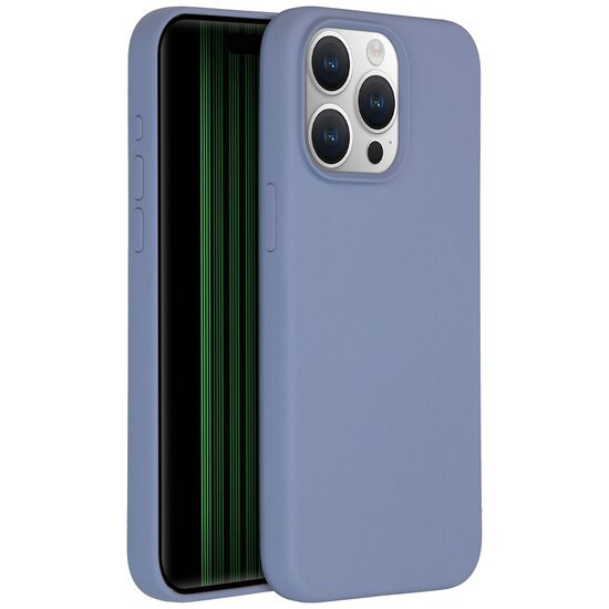 Accezz - Liquid Silicone Backcover met MagSafe voor Apple iPhone 15 Pro Max - Lavender Grey