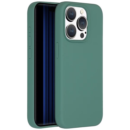Accezz - Liquid Silicone Backcover met MagSafe voor Apple iPhone 15 Pro - Dark Green
