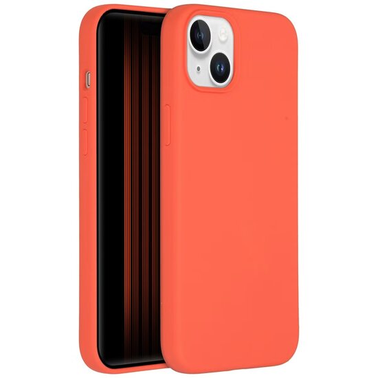 Accezz - Liquid Silicone Backcover met MagSafe voor Apple iPhone 15 Plus - Nectarine