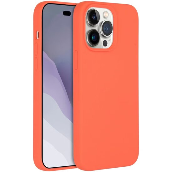 Accezz - Liquid Silicone Backcover met MagSafe voor Apple iPhone 14 Pro Max - Nectarine