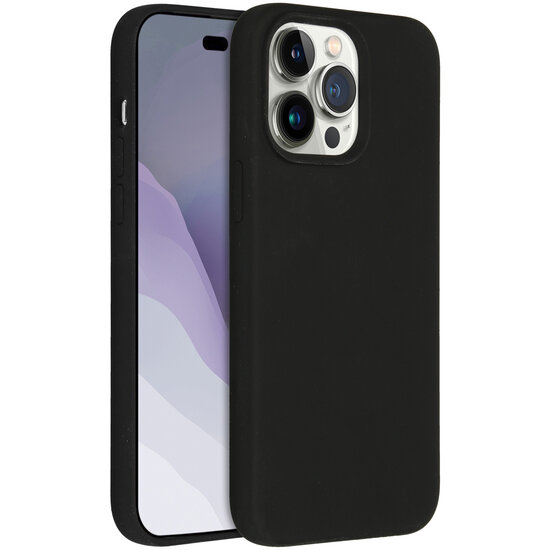 Accezz - Liquid Silicone Backcover met MagSafe voor Apple iPhone 14 Pro Max - Black