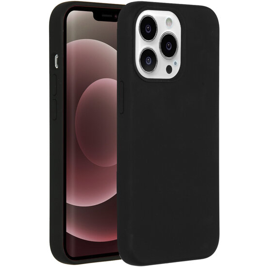 Accezz - Liquid Silicone Backcover met MagSafe voor Apple iPhone 13 Pro Max - Black