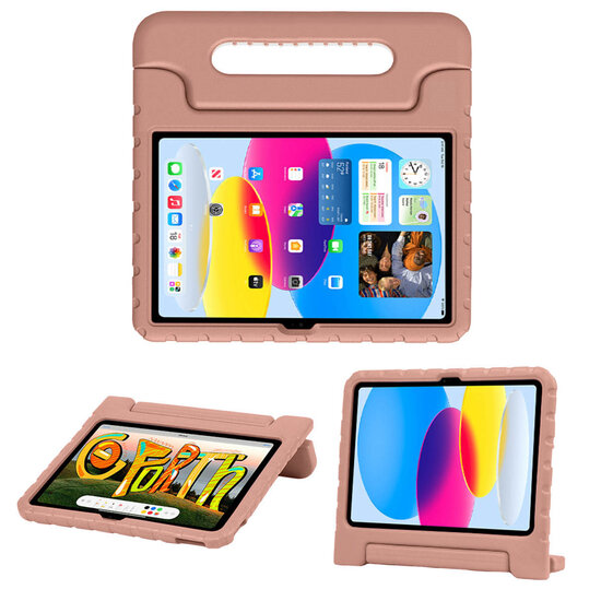 Accezz - Kidsproof Backcover met handvat voor Apple iPad 11 (2025) 11 inch A16 / iPad 10 (2022) 10.9 inch - Dusty Pink