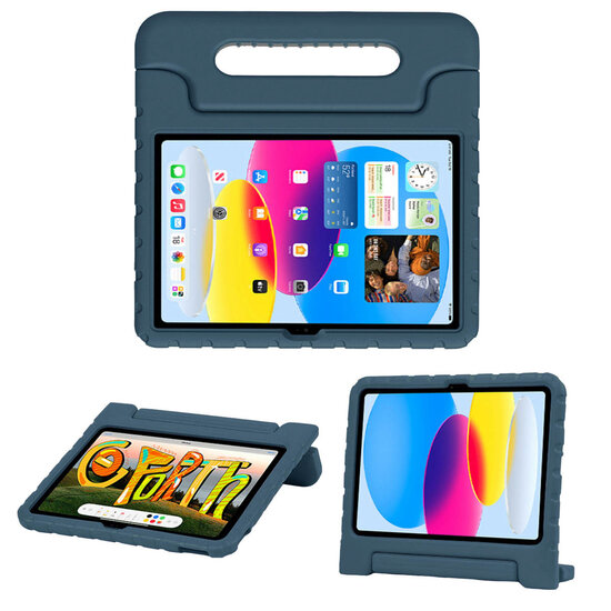 Accezz - Kidsproof Backcover met handvat voor Apple iPad 11 (2025) 11 inch A16 / iPad 10 (2022) 10.9 inch - Dark Blue