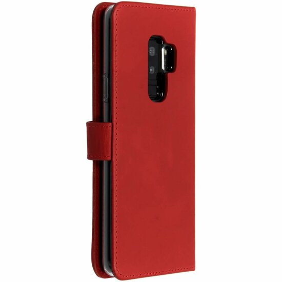Selencia - Genuine Leather Bookcase voor Samsung Galaxy S9 Plus - Red
