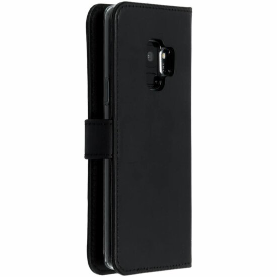 Selencia - Genuine Leather Bookcase voor Samsung Galaxy S9 - Black