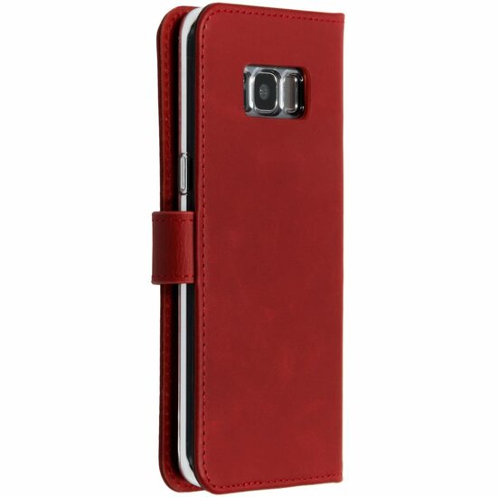 Selencia - Genuine Leather Bookcase voor Samsung Galaxy S8 - Red