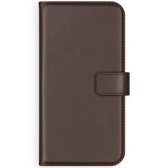 Selencia - Genuine Leather Bookcase voor Samsung Galaxy S21 Plus - Brown