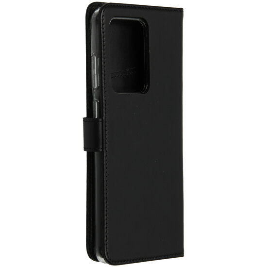 Selencia - Genuine Leather Bookcase voor Samsung Galaxy S20 Ultra - Black