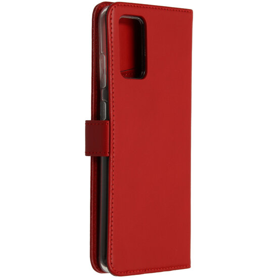 Selencia - Genuine Leather Bookcase voor Samsung Galaxy S20 Plus - Red
