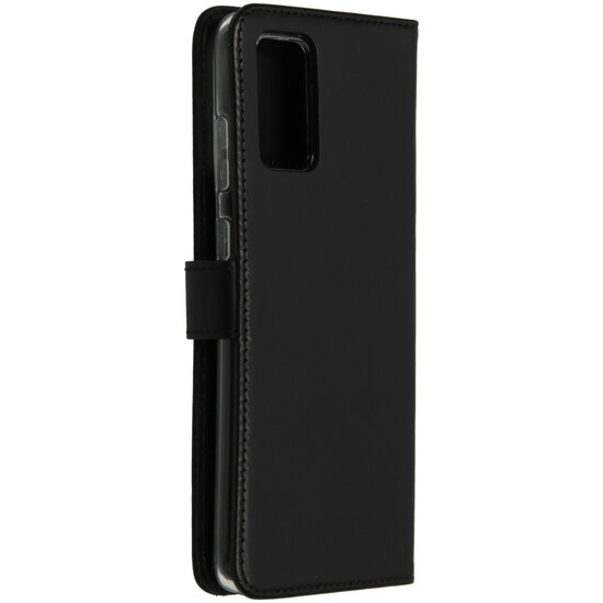 Selencia - Genuine Leather Bookcase voor Samsung Galaxy S20 Plus - Black