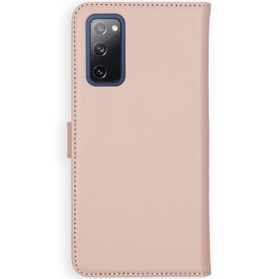 Selencia - Genuine Leather Bookcase voor Samsung Galaxy S20 FE - Dusty Pink
