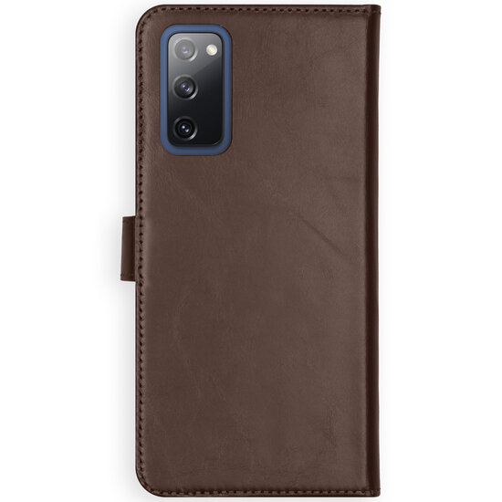 Selencia - Genuine Leather Bookcase voor Samsung Galaxy S20 FE - Brown