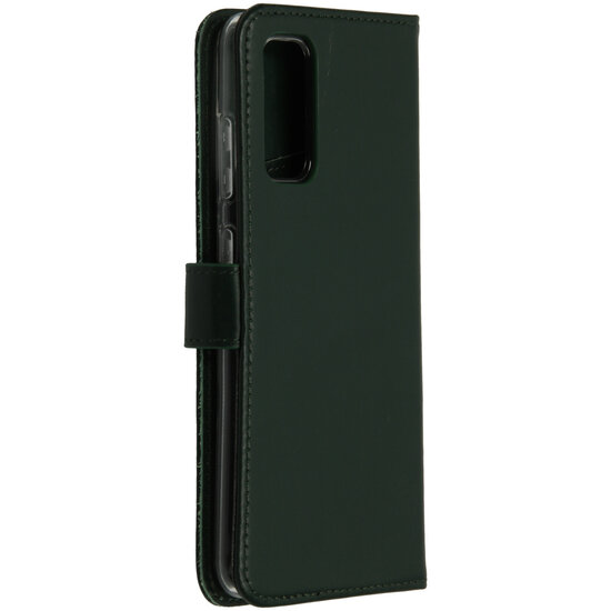 Selencia - Genuine Leather Bookcase voor Samsung Galaxy S20 - Green