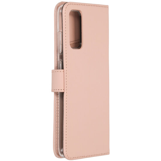 Selencia - Genuine Leather Bookcase voor Samsung Galaxy S20 - Dusty Pink
