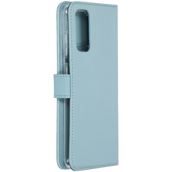 Selencia - Genuine Leather Bookcase voor Samsung Galaxy S20 - Air Blue