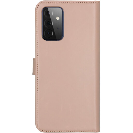 Selencia - Genuine Leather Bookcase voor Samsung Galaxy A72 - Dusty Pink