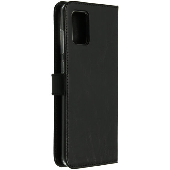 Selencia - Genuine Leather Bookcase voor Samsung Galaxy A71 - Black