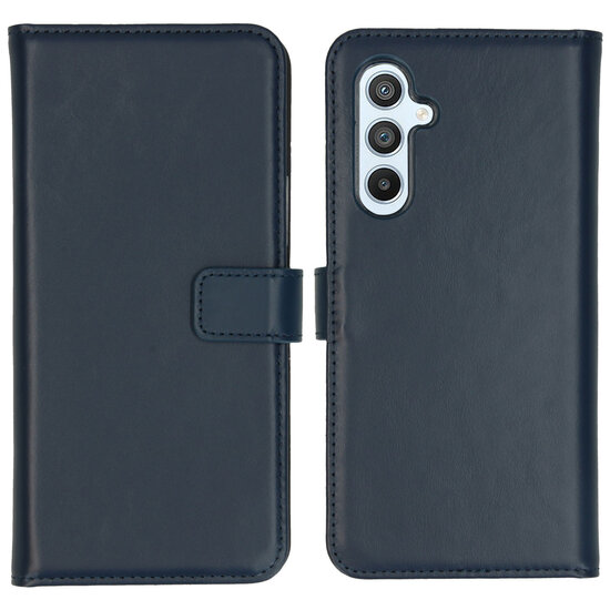 Selencia - Genuine Leather Bookcase voor Samsung Galaxy A54 (5G) - Blue