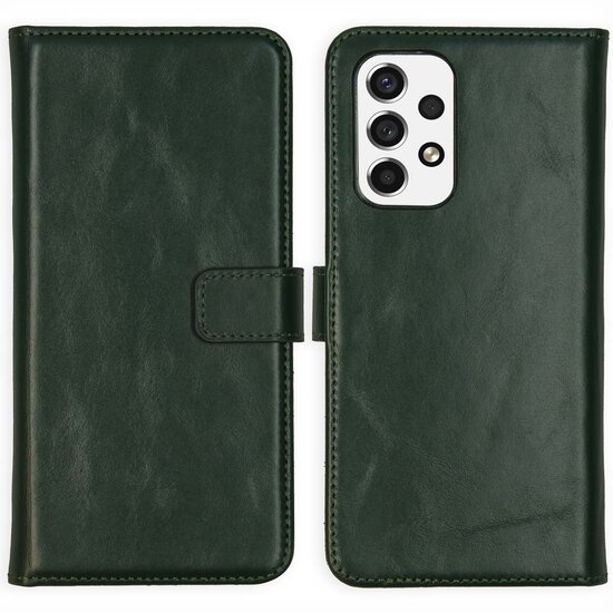 Selencia - Genuine Leather Bookcase voor Samsung Galaxy A53 - Green