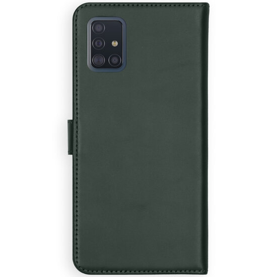 Selencia - Genuine Leather Bookcase voor Samsung Galaxy A51 - Green