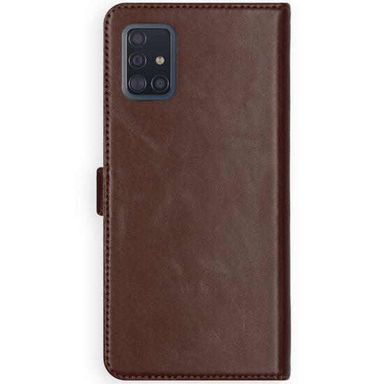 Selencia - Genuine Leather Bookcase voor Samsung Galaxy A51 - Brown