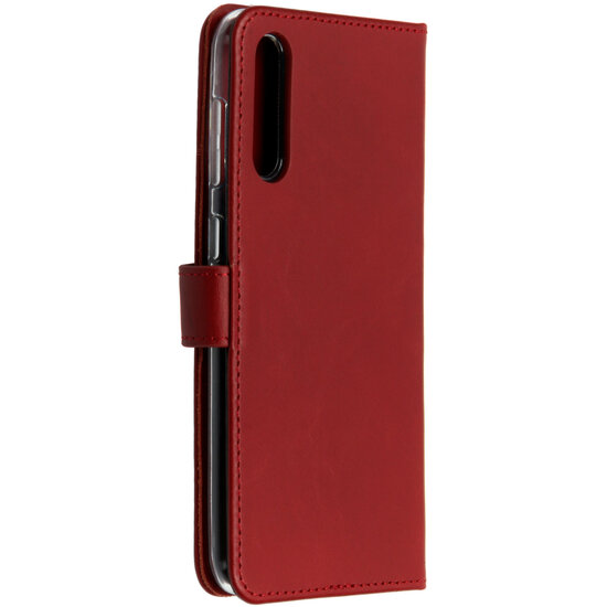 Selencia - Genuine Leather Bookcase voor Samsung Galaxy A50 / A30s - Red