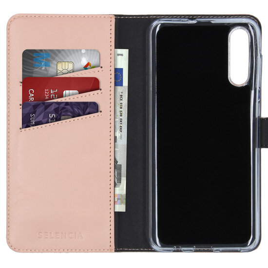 Selencia - Genuine Leather Bookcase voor Samsung Galaxy A50 / A30s - Dusty Pink