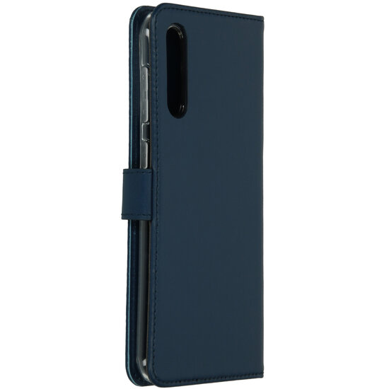 Selencia - Genuine Leather Bookcase voor Samsung Galaxy A50 / A30s - Blue