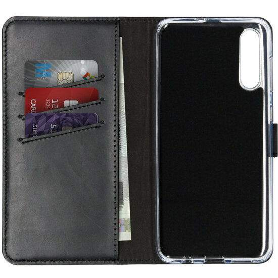 Selencia - Genuine Leather Bookcase voor Samsung Galaxy A50 / A30s - Black