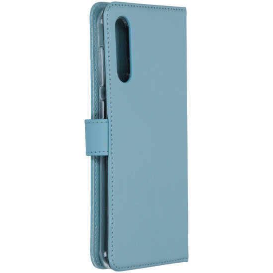 Selencia - Genuine Leather Bookcase voor Samsung Galaxy A50 / A30s - Air Blue