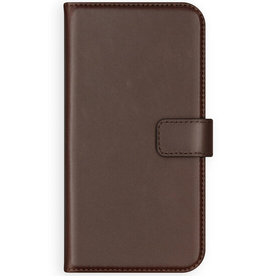 Selencia - Genuine Leather Bookcase voor Samsung Galaxy A42 - Brown