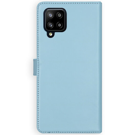 Selencia - Genuine Leather Bookcase voor Samsung Galaxy A42 - Air Blue