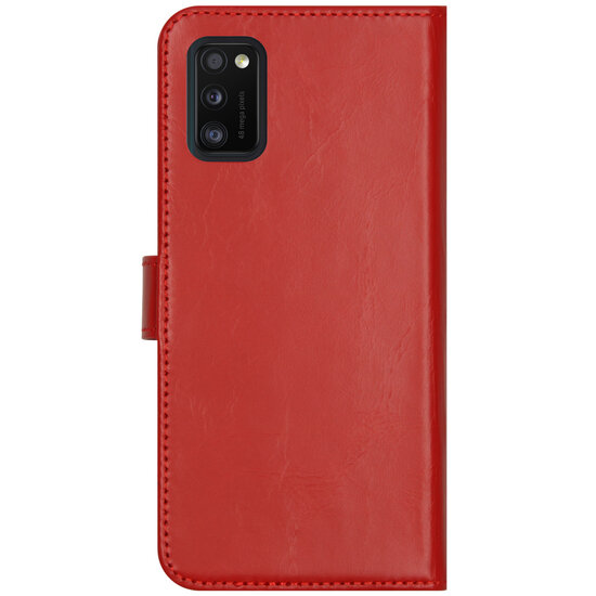 Selencia - Genuine Leather Bookcase voor Samsung Galaxy A41 - Red