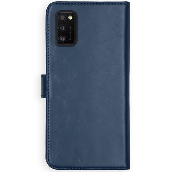 Selencia - Genuine Leather Bookcase voor Samsung Galaxy A41 - Blue