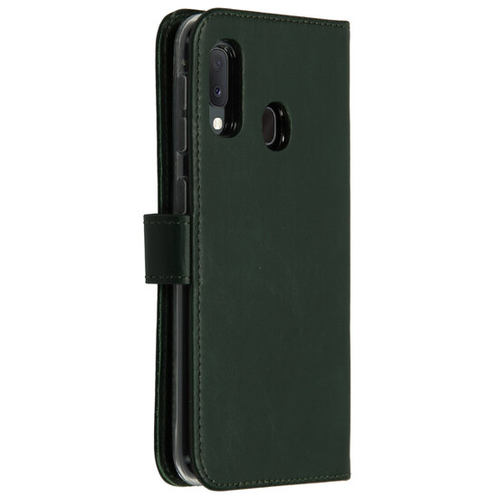 Selencia - Genuine Leather Bookcase voor Samsung Galaxy A20e - Green