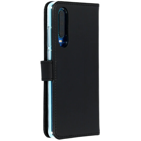 Selencia - Genuine Leather Bookcase voor Huawei P30 - Black