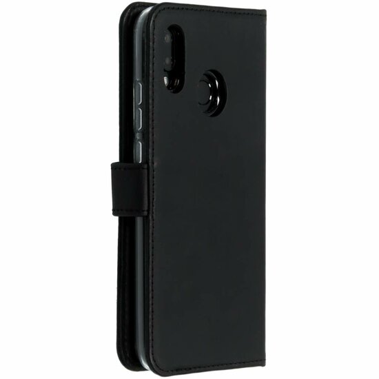Selencia - Genuine Leather Bookcase voor Huawei P20 Lite - Black