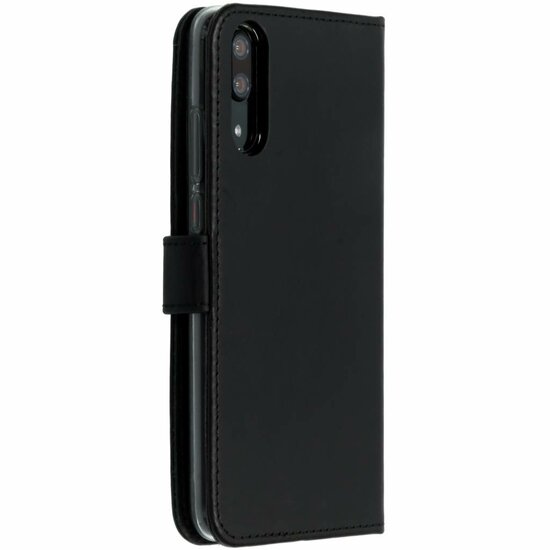 Selencia - Genuine Leather Bookcase voor Huawei P20 - Black