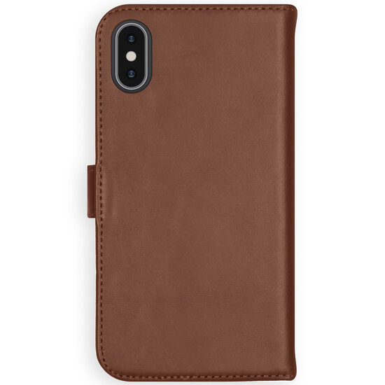 Selencia - Genuine Leather Bookcase voor Apple iPhone X / Xs - Light Brown