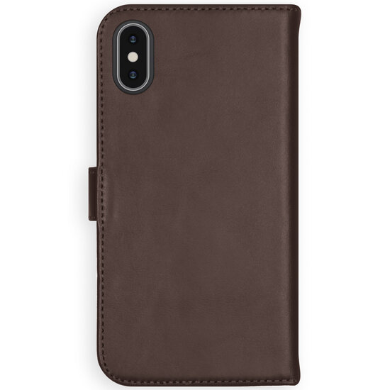 Selencia - Genuine Leather Bookcase voor Apple iPhone X / Xs - Brown