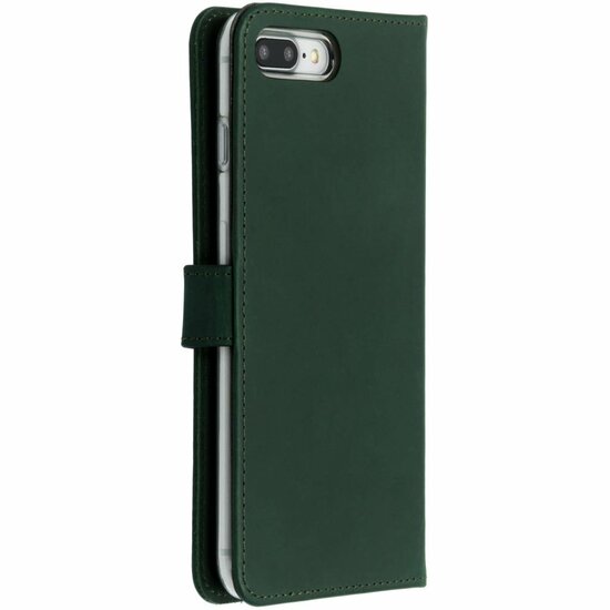Selencia - Genuine Leather Bookcase voor Apple iPhone 8 Plus / 7 Plus - Green