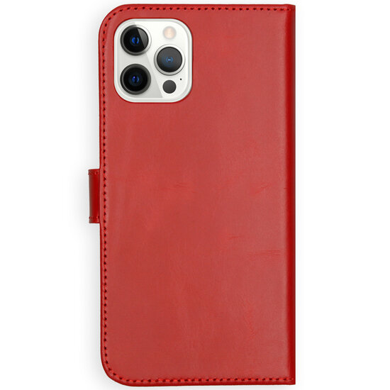 Selencia - Genuine Leather Bookcase voor Apple iPhone 12 Pro Max - Red