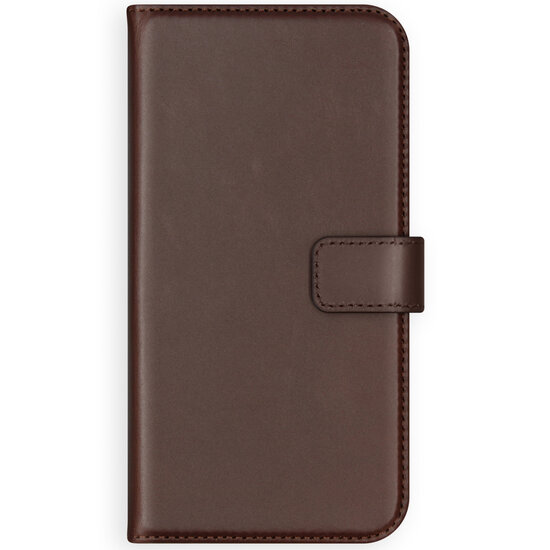 Selencia - Genuine Leather Bookcase voor Apple iPhone 12 Pro Max - Brown
